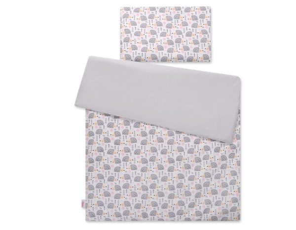 Baby cotton bedding set 2-pcs 135x100 cm- hedgehogs grey - Image 2