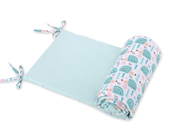 Universal bumper for cot - hedgehogs mint