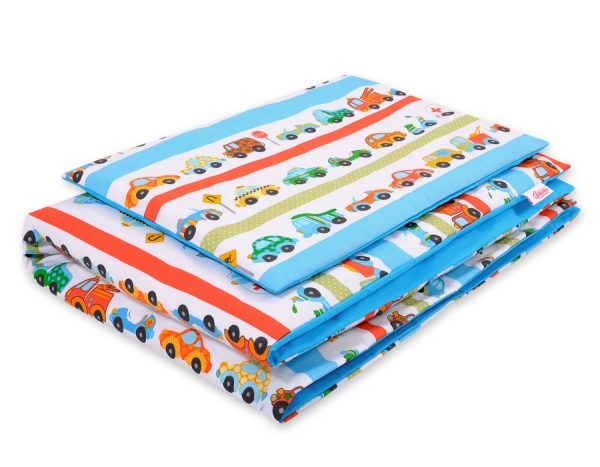 Baby cotton bedding set 2-pcs 135x100 cm- retro cars