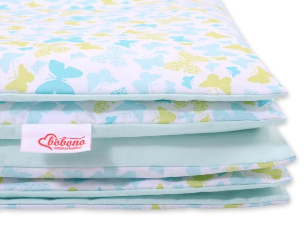 Baby cotton bedding set 2-pcs 140x200 Junior - blue butterflies - Image 2