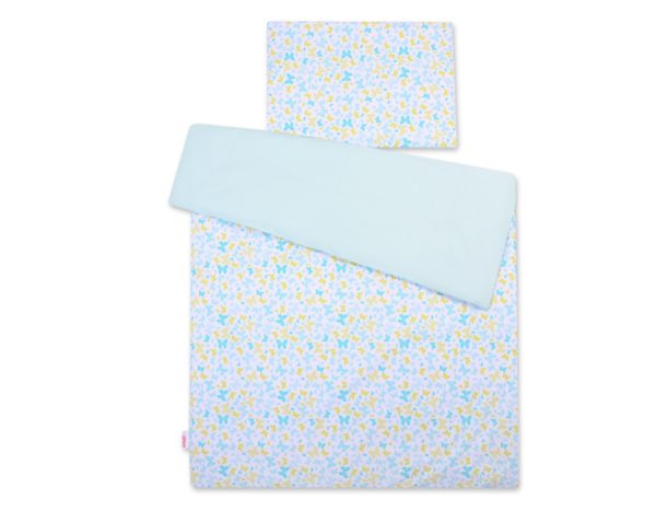 Baby cotton bedding set 2-pcs 140x200 Junior - blue butterflies - Image 3