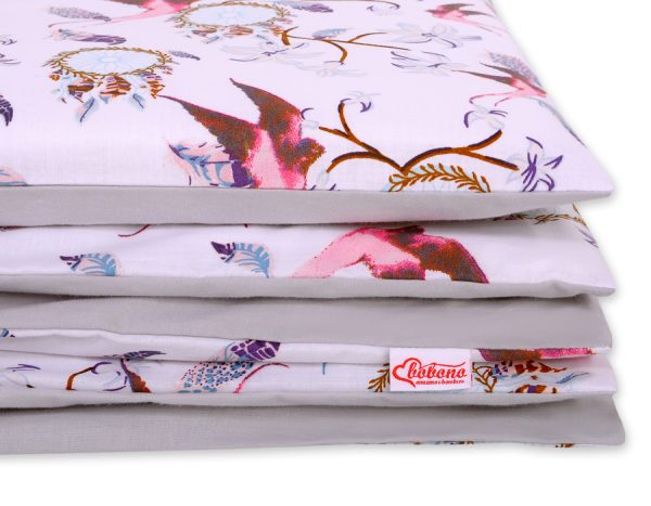 Baby cotton bedding set 2-pcs 120x90 cm- swallows pink - Image 2
