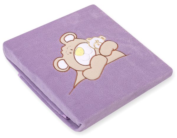 Polar fleece blanket for babies- Teddy Bear Barnaba lilac - Image 2