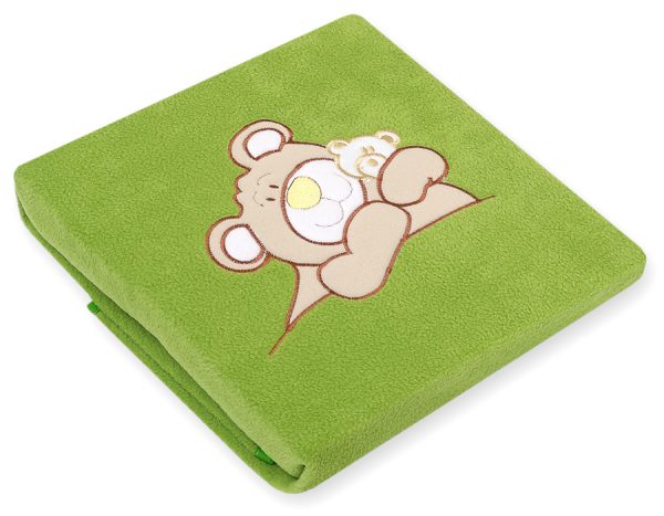 Polar fleece blanket for babies - Teddy Bear Barnaba green - Image 2