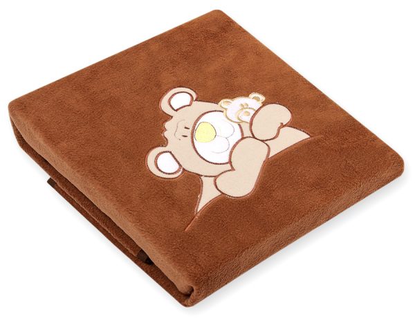Polar fleece blanket for babies - Teddy Bear Barnaba brown - Image 2