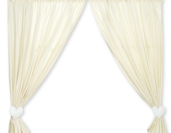 Curtains for baby room- Milo- Teddy Bear with heart white