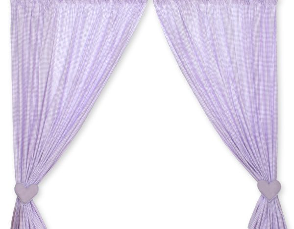 Curtains for baby room- Milo- Teddy Bear with heart lilac