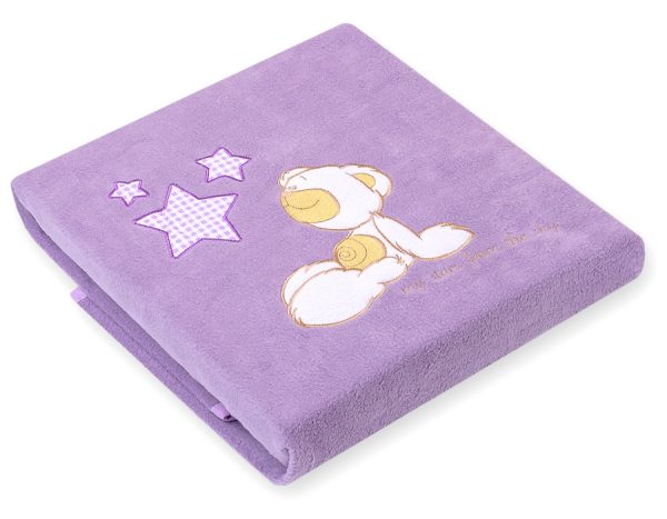 Polar fleece blanket for babies - Carlo- Teddy Bear with Stars lila - Image 2