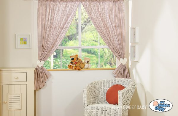 Curtains for baby room- Milo- Teddy Bear with heart brown - Image 4