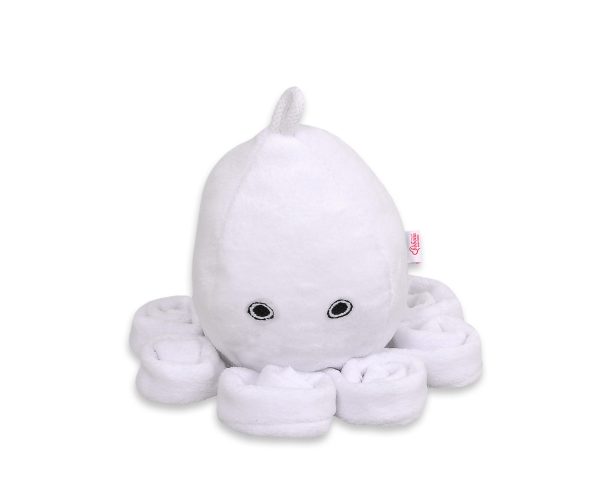 Cuddly octopus with rattle - white - smooth minky - Image 8