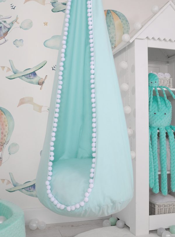 Hanging swing hammock cocoon - mint - Image 3