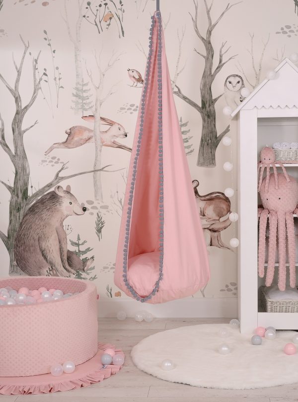 Hanging swing hammock cocoon - pastel pink - Image 2