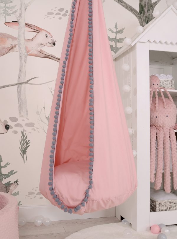 Hanging swing hammock cocoon - pastel pink - Image 3