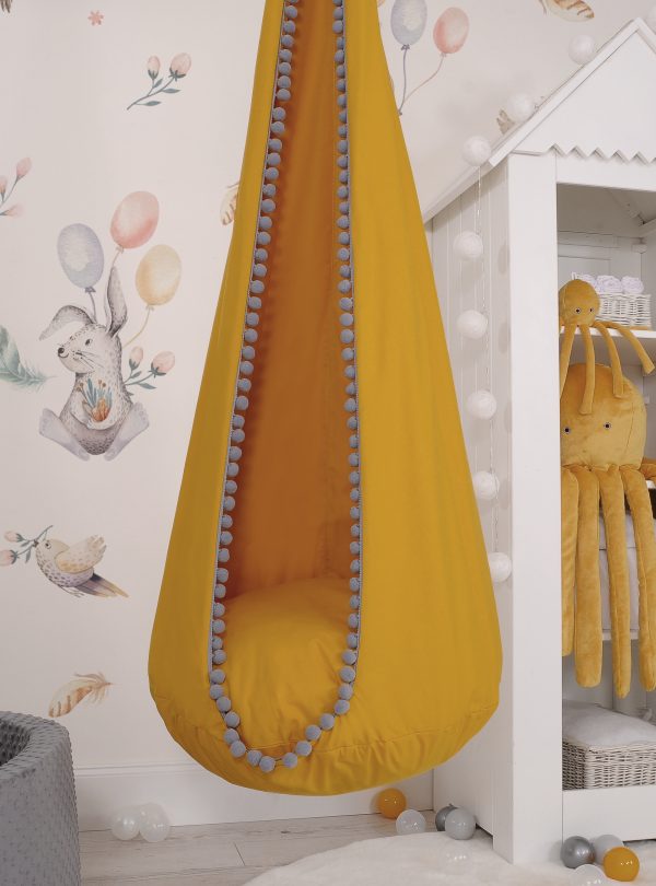 Hanging swing hammock cocoon - honey yellow - Image 3
