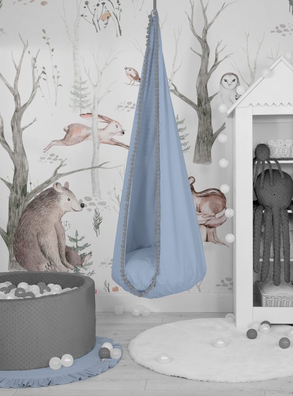 Hanging swing hammock cocoon - pastel blue - Image 2