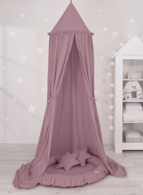 Set: Hanging canopy + Nest with flounce + pillows - pastel violet - Image 2