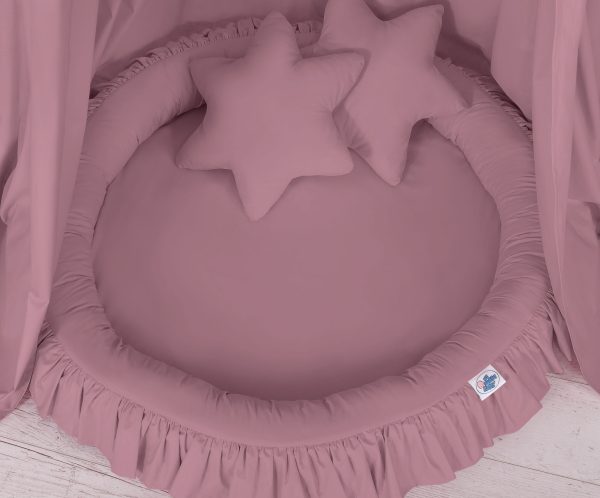 Set: Hanging canopy + Nest with flounce + pillows - pastel violet - Image 3