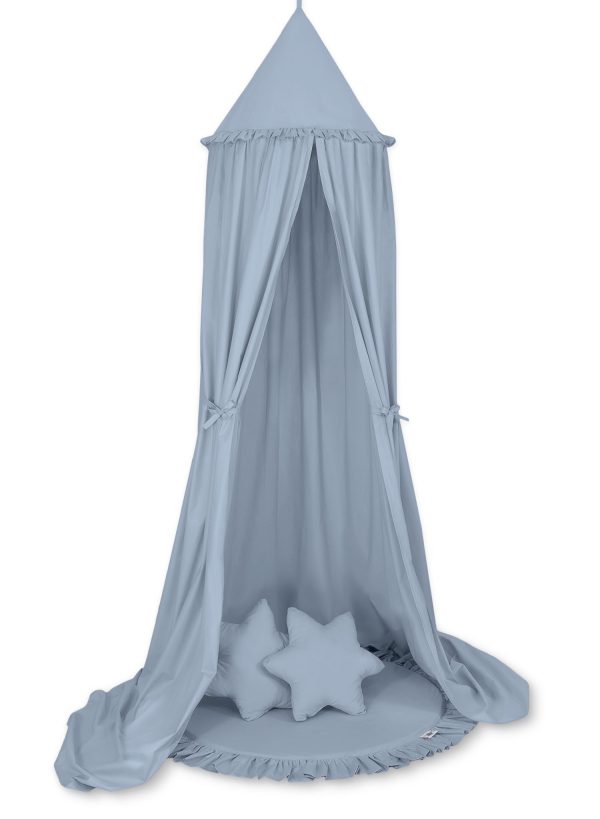 Set: Hanging canopy + Floor play mat + pillows - pastel blue