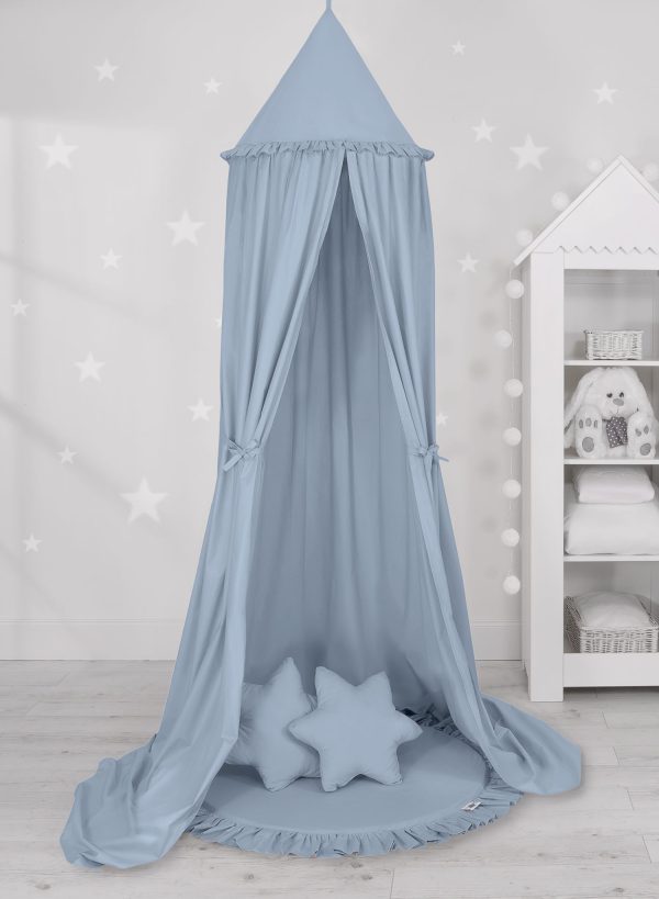Set: Hanging canopy + Floor play mat + pillows - pastel blue - Image 4