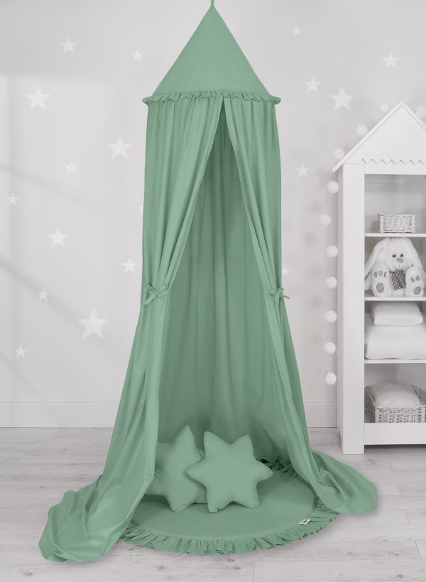 Set: Hanging canopy + Floor play mat + pillows - pastel green - Image 6