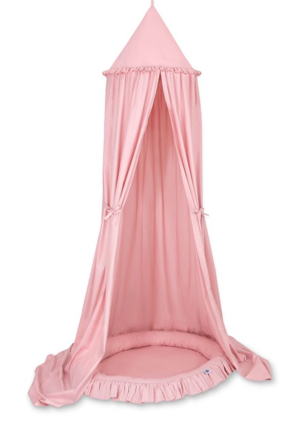 Set: Hanging canopy + Nest with flounce- pastel pink