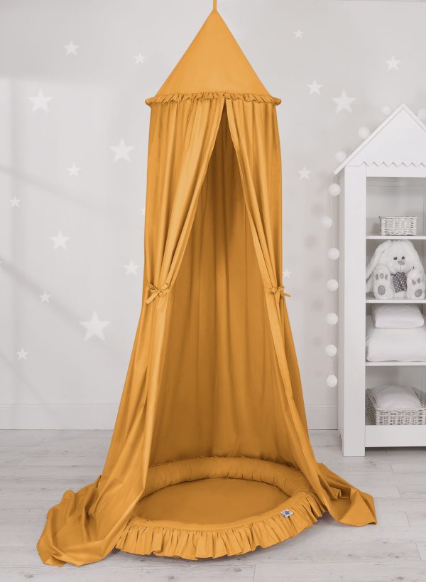Set: Hanging canopy + Nest with flounce- honey yellow - Image 2