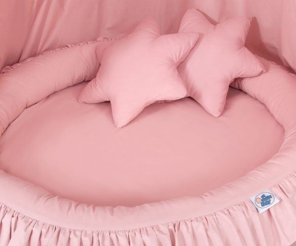 Set: Hanging canopy + Nest with flounce + pillows - pastel pink - Image 4