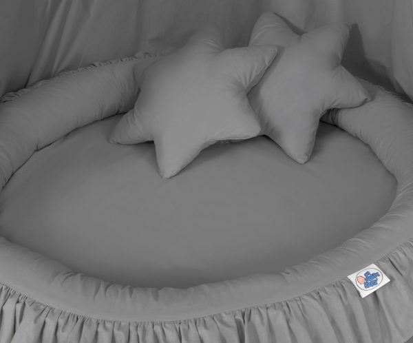 Set: Hanging canopy + Nest with flounce + pillows - anthracite - Image 4