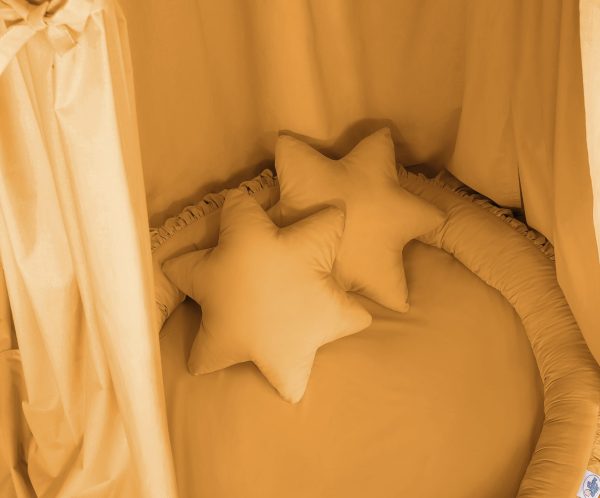 Set: Hanging canopy + Nest with flounce + pillows - honey yellow - Image 4