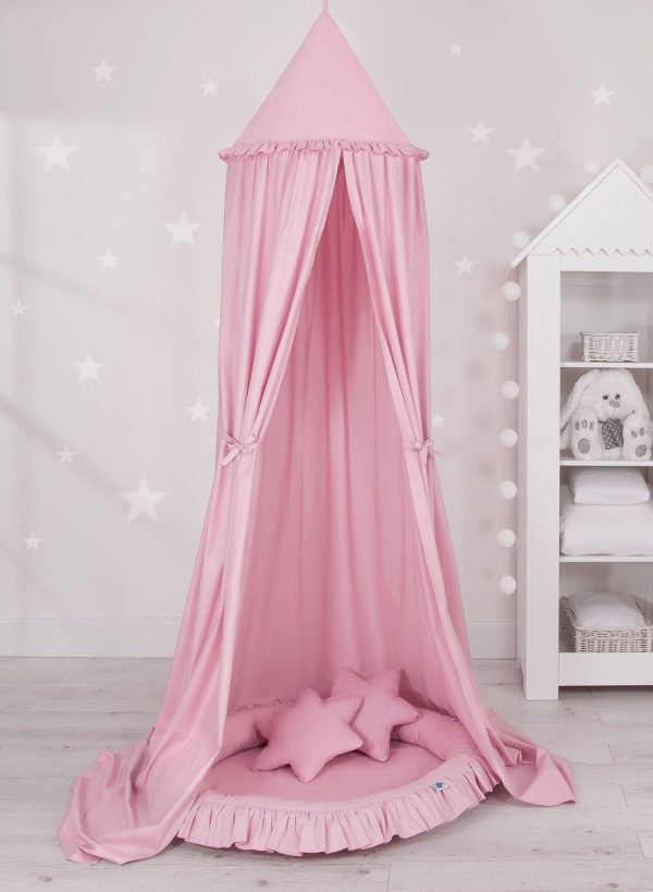 Set: Hanging canopy + Nest with flounce + pillows - pink - Image 2