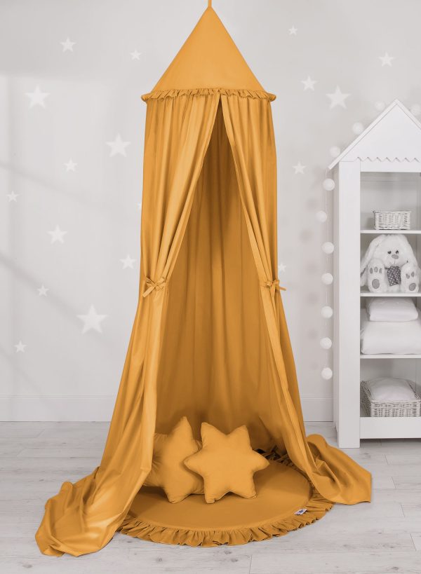 Set: Hanging canopy + Floor play mat + pillows - honey yellow - Image 4