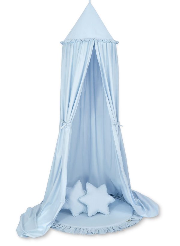 Set: Hanging canopy + Floor play mat + pillows - blue