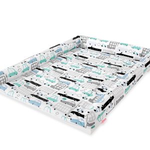 Changing mat for changing table - gray and turquoise cars