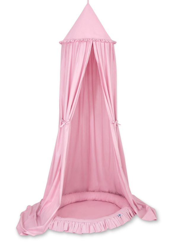 Set: Hanging canopy + Nest with flounce- pink