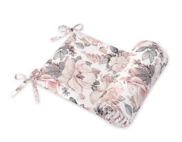 Universal bumper for cot - sepia roses