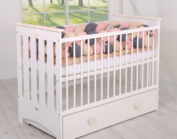 Knot bumper XXL- beige-anthracite-pastel pink - Image 3