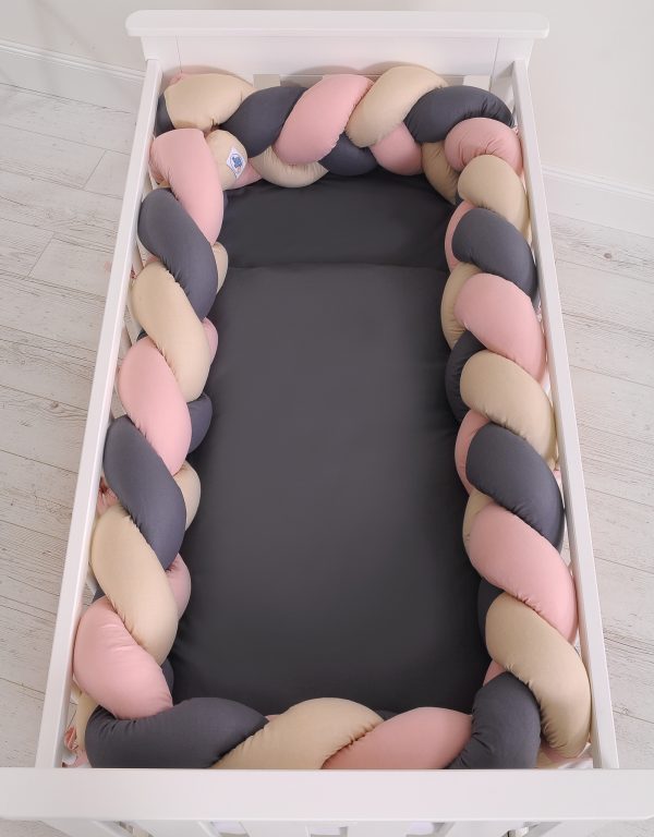 Knot bumper XXL- beige-anthracite-pastel pink - Image 5