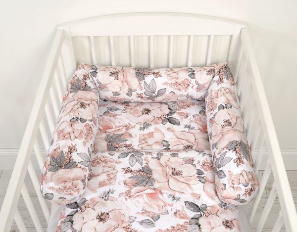 Roller bumper for baby bed - sepia roses - Image 2