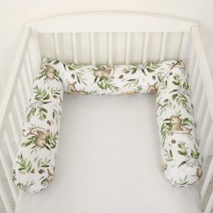 Roller bumper for baby bed - woodland green
