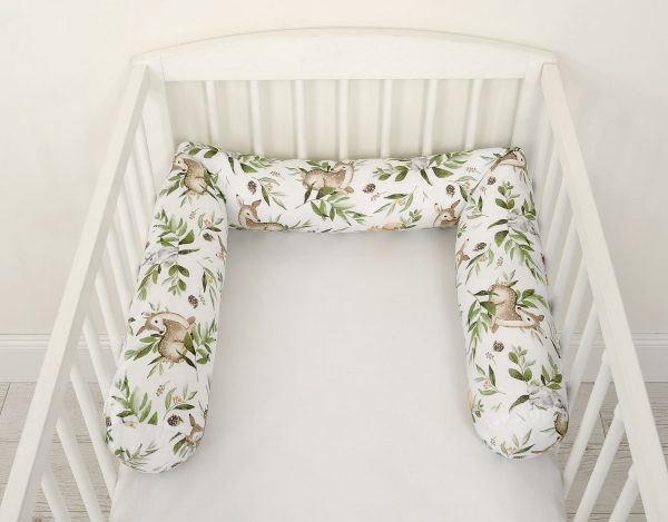 Roller bumper for baby bed - woodland green