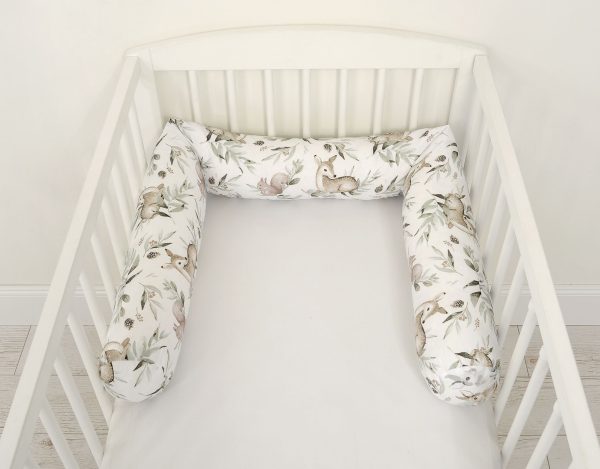 Roller bumper for baby bed - woodland olive