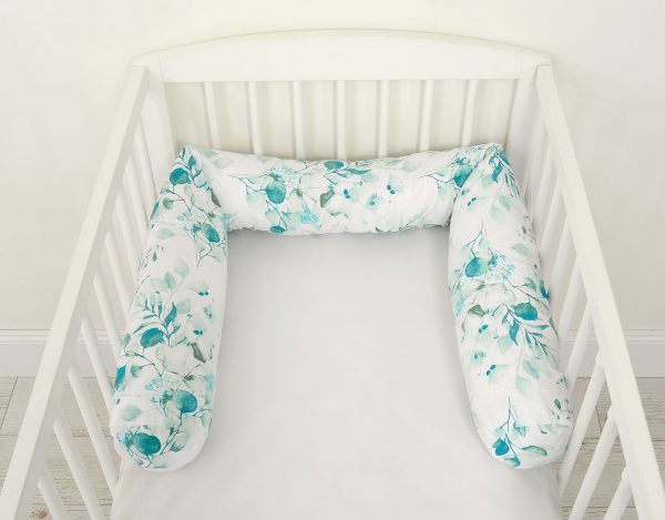 Roller bumper for baby bed -  eucaliptus mint