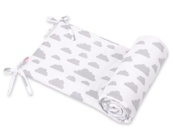 Universal bumper for cot - clouds gray