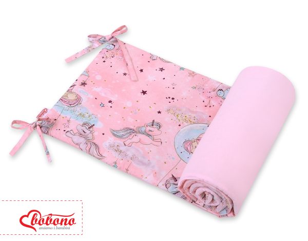 Universal bumper for cot - unicorn pink - Image 2