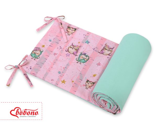 Universal bumper for cot - owls pink-mint - Image 2