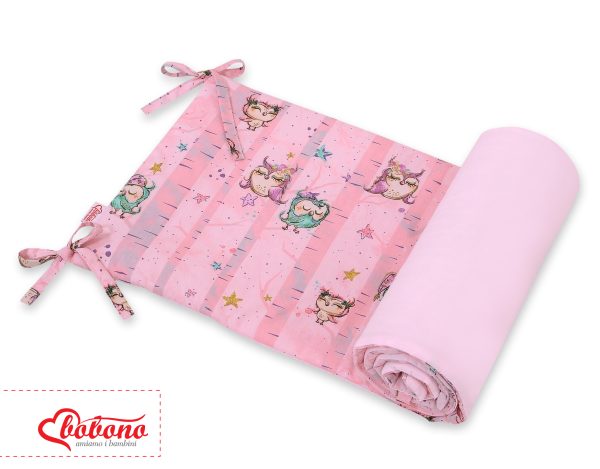 Universal bumper for cot - owls pink - Image 2