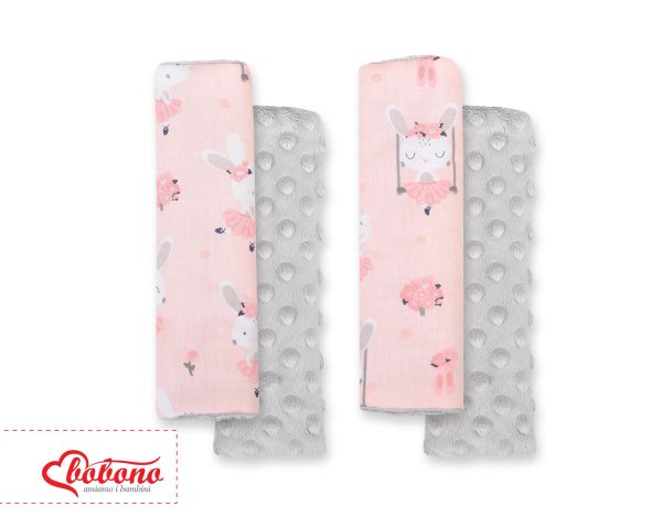 Double sided pads BOBONO for seat belts - ballerinas pink/gray - Image 2