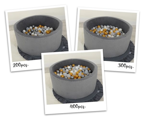 Ball-pit minky H-40 cm with balls 200pcs- dark grey - Image 2