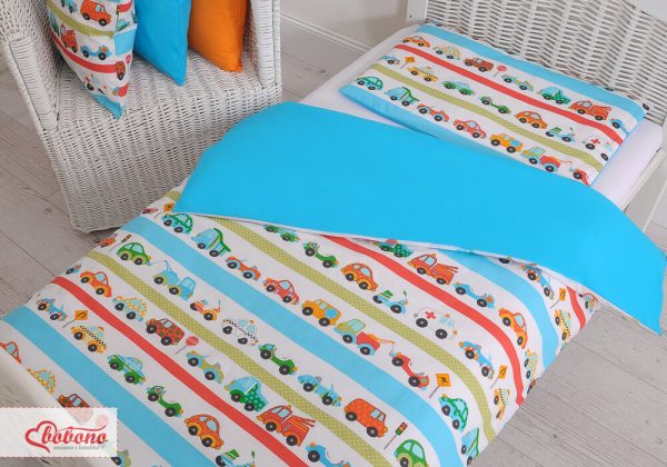 Baby cotton bedding set 2-pcs 135x100 cm- retro cars - Image 3