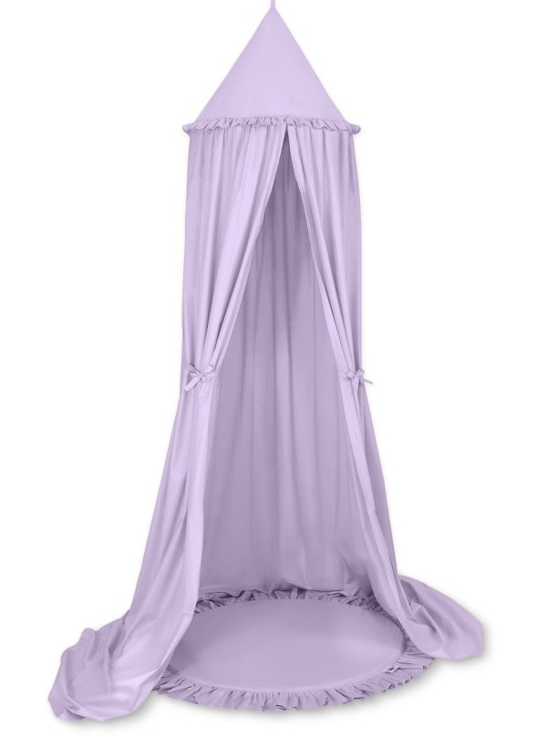Set: Hanging baldachin for children's room cotton + Floor play mat- lila
